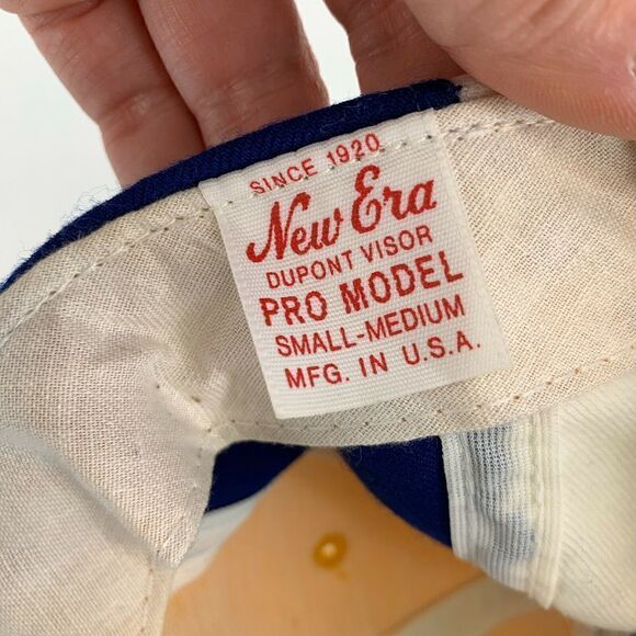Vintage New Era Blue Gold G Embroidered 80s Hat - Picture 2 of 7